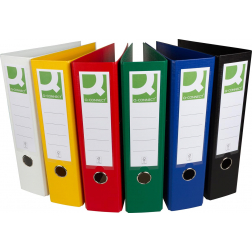 Q-CONNECT classeur,pour ft A4, complète en PP, dos de 8 cm, couleurs assorties