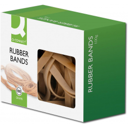 Q-CONNECT élastiques, largeur 10 mm, longueur 120 mm, boîte de 100 g