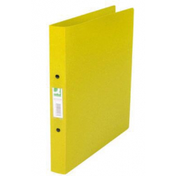 Q-CONNECT classeur à anneaux, PP, 2 anneaux, 25 mm, jaune transparent