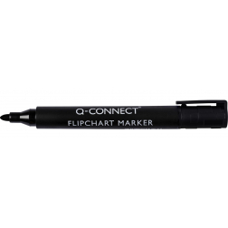 Q-CONNECT marqueurs pour tableaux de conférence, 2-3 mm, pointe ronde, avec clip, noir