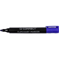 Q-CONNECT marqueurs pour tableaux de conférence, 2-3 mm, pointe ronde, avec clip, bleu