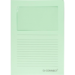 Q-CONNECT pochette coin à fenêtre, 120 g/m², A4, paquet de 100 pièces, vert clair