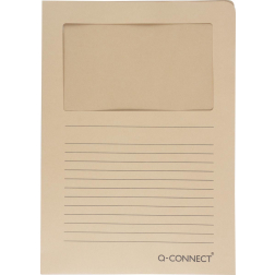 Q-CONNECT pochette coin à fenêtre, 120 g/m², A4, paquet de 100 pièces, kraft