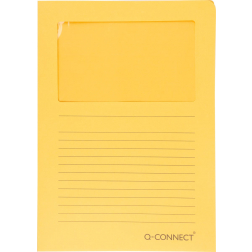 Q-CONNECT pochette coin à fenêtre, 120 g/m², A4, paquet de 100 pièces, orange