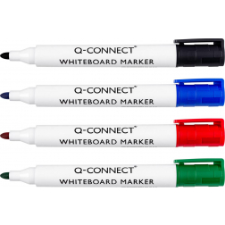 Q-CONNECT marqueur pour tableaux blancs, en couleurs assorties, boîte de 4 pièces