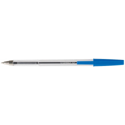 Q-CONNECT stylo bille, avec capuchon, 0,7 mm, pointe moyenne, bleu, boîte de 50 pièces
