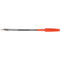 Q-CONNECT stylo bille, avec capuchon, 0,7 mm, pointe moyenne, rouge, boîte de 50 pièces