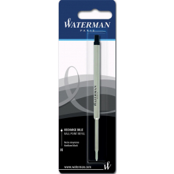 Waterman recharge pour stylo bille moyenne, noir, sous blister