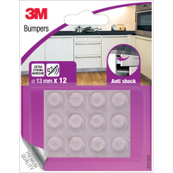 3M Bumpers, Anti shock, 13 mm, blister de 12 pièces