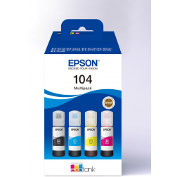 Epson bouteille d'encre 104, 4.500 - 7.500 pages, OEM C13T00P640, 4 couleurs