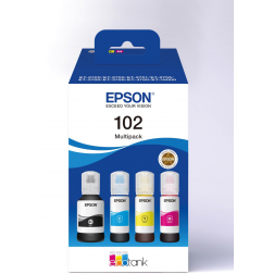 Epson bouteilles d'encre 102, 6.000 - 7.500 pages, OEM C13T03R640, 4 couleurs