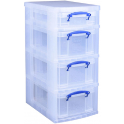 Really Useful Box trolley avec 4 boîtes de rangement, noir