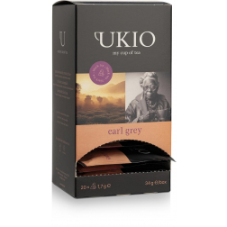 UKIO thé noir Earl Grey, emballé individuellement, paquet de 20 pièces