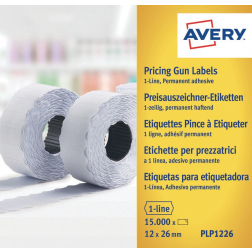 Avery YPLP1226 étiquettes pour étiqueteuse permanent, ft 12 x 26 mm, 15 000 étiquettes, jaune