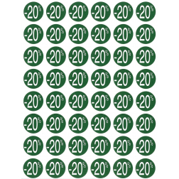 Agipa Etiquettes remises -20%, vert, paquet de 192 pièces, amovible