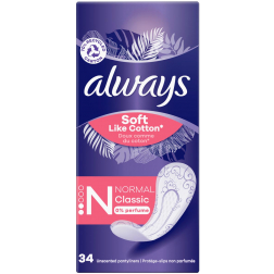 Always Soft Like Cotton protège-slip Normal Classic, paquet de 34 pièces