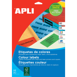 Apli étiquettes colorées ft 105 x 37 mm (l x h), rouge, 320 pièces, 16 par feuille (1597)