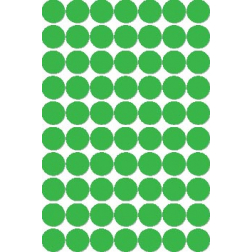 Apli étiquettes rondes en pochette diamètre 19 mm, vert, 560 pièces, 70 par feuille