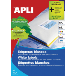 Apli étiquettes blanches ft 70 x 37 mm (l x h), 2.400 pièces, 24 par feuille (1273)