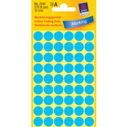 Avery Etiquettes ronds diamètre 12 mm, bleu, 270 pièces