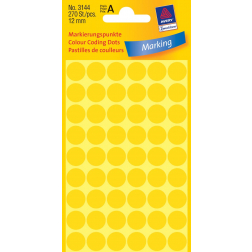 Avery Etiquettes ronds diamètre 12 mm, jaune, 270 pièces