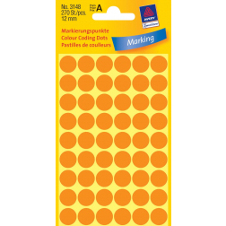 Avery Etiquettes ronds diamètre 12 mm, orange clair, 270 pièces