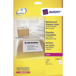 Avery étiquettes d'expédition ft 99,1 x 67,7 mm, boite de 200 pièces, 8 par feuille