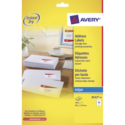 Avery J8162-10 étiquettes adresse ft 99,1 x 33,9 mm (b x h), 160 étiquettes, blanc