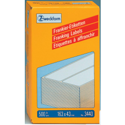 Avery Zweckform étiquettes d'affranchissement ft 163 x 43 mm, boîte de 500 pièces