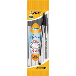Bic stylo bille Cristal Medium blister de 5 pièces: noir