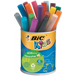 Bic Kids Feutre Visacolor XL Ecolutions, 18 feutres en pot métallique