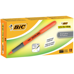 Bic surligneur Highlighter Grip, orange, boîte de 12 pièces