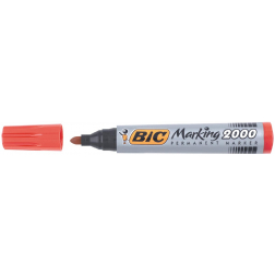 Bic marqueur permanent 2000-2300 rouge, pointe ogive, largeur de trait: 1,7 mm
