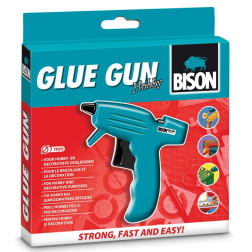 Bison pistolet à colle Hobby, blister de 1 pièce avec 2 bâtonnets de colle de 7 mm