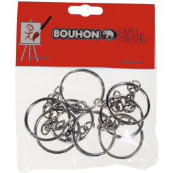 Bouhon anneau porte-clés, 25 mm, blister de 8 pièces