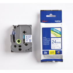 Brother TZe ruban pour P-Touch 24 mm, bleu sur blanc