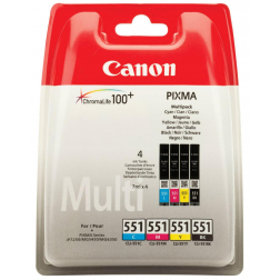 Canon cartouche d'encre CLI-551, 300-500 pages, OEM 6509B008, 4 couleurs