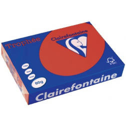 Clairefontaine Trophée Intens, papier couleur, A4, 80 g, 500 feuilles, rouge groseille