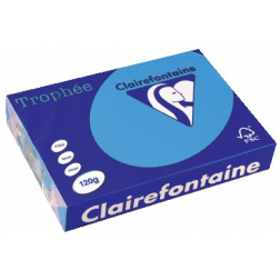 Clairefontaine Trophée Intens, papier couleur, A4, 120 g, 250 feuilles, bleu royal