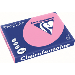 Clairefontaine Trophée Pastel, papier couleur, A3, 160 g, 250 feuilles, rose intense