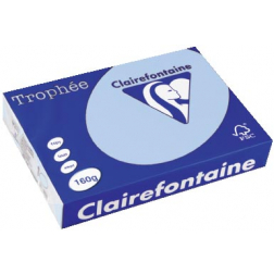 Clairefontaine Trophée Pastel, papier couleur, A4, 160 g, 250 feuilles, bleu