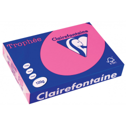 Clairefontaine Trophée Pastel, papier couleur, A4, 120 g, 250 feuilles, rose intense