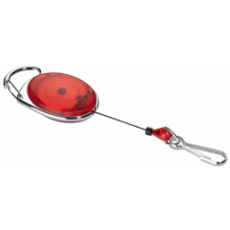 Durable enrouleur avec mousqueton rouge, sous blister