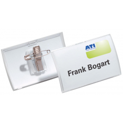 Durable badge avec combiclip Click Fold ft 40 x 75 mm