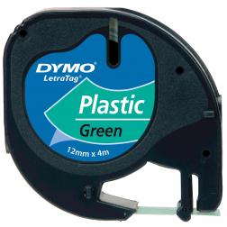 Dymo LetraTAG ruban 12 mm, plastique vert