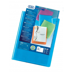 OXFORD Polyvision protège documents personnalisable, format A4, en PP, 40 pochettes, bleu