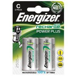 Energizer piles rechargeables Power Plus C, blister de 2 pièces