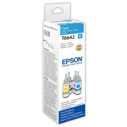 Epson bouteilles d'encre T664, 7.500 pages, OEM C13T664240, cyan
