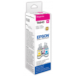 Epson bouteilles d'encre T664, 7.500 pages, OEM C13T664340, magenta