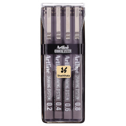 Fineliner Drawing System étui de 4 pièces: 0,2 - 0,4 - 0,6 et 0,8 mm